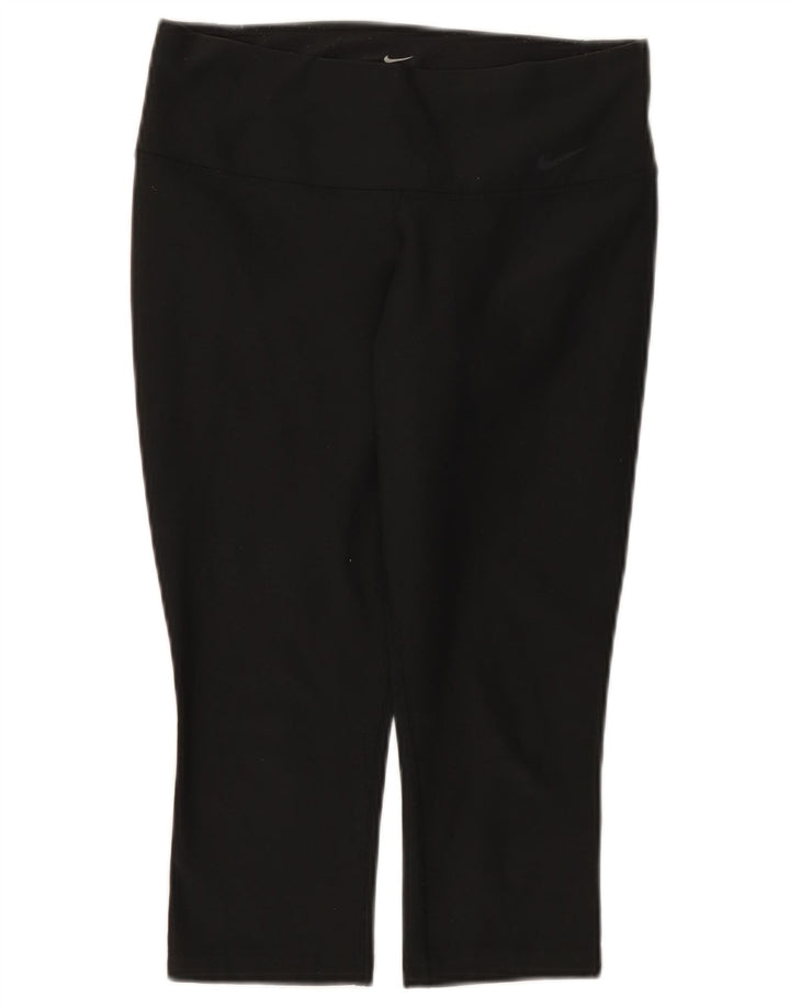 Nike Womens Dri Fit Capri Leggings UK 8 Small Black Polyester