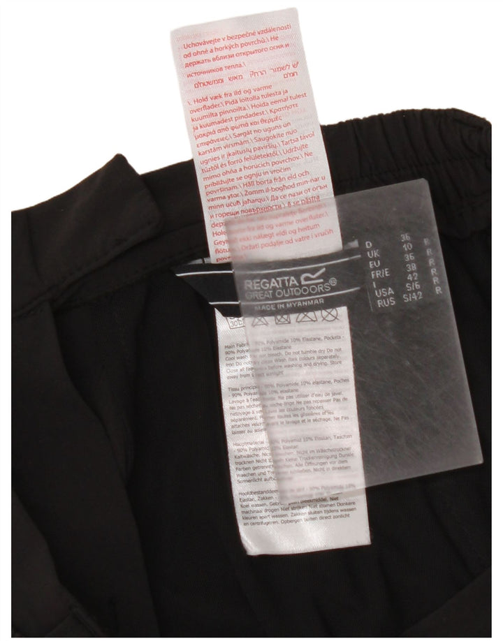 REGATTA Womens Slim Cargo Trousers UK 10 Small W27 L31 Black Polyamide