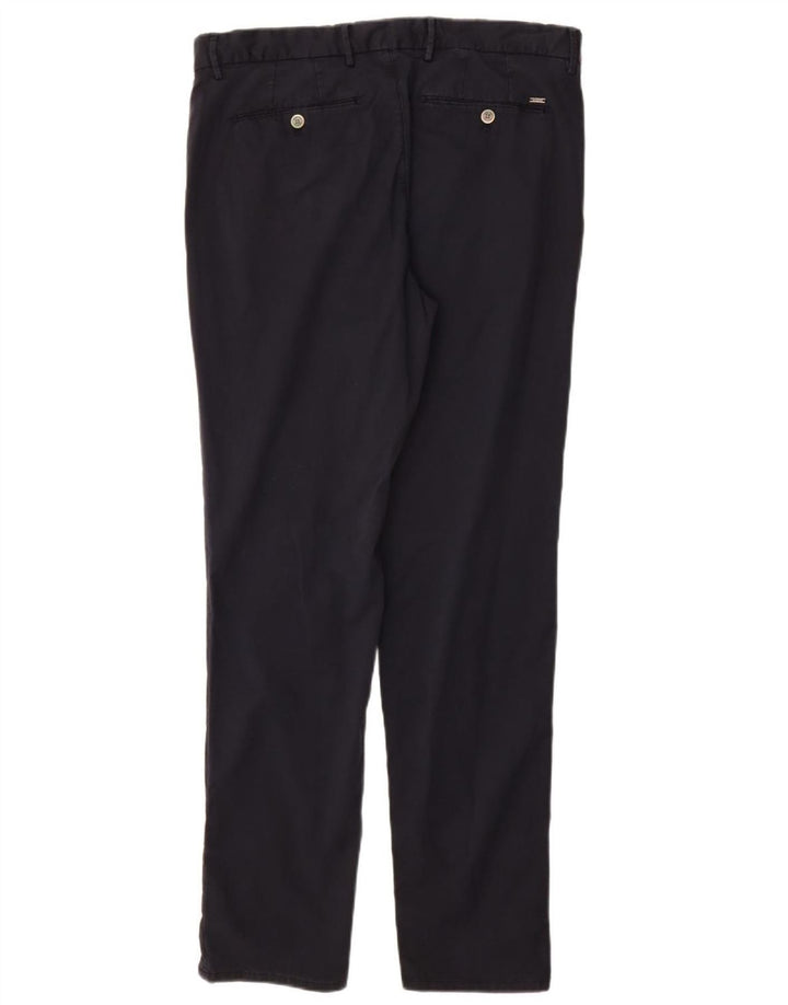 MASSIMO DUTTI Mens Slim Fit Chino Trousers EU 44 Large W34 L32 Navy Blue