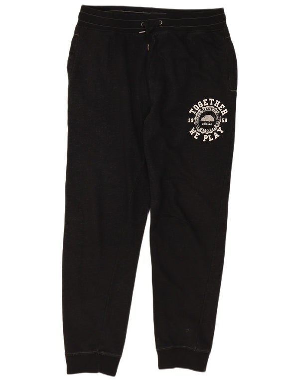 Ellesse Womens Graphic Tracksuit Trousers Joggers UK 20 2XL  Black Cotton