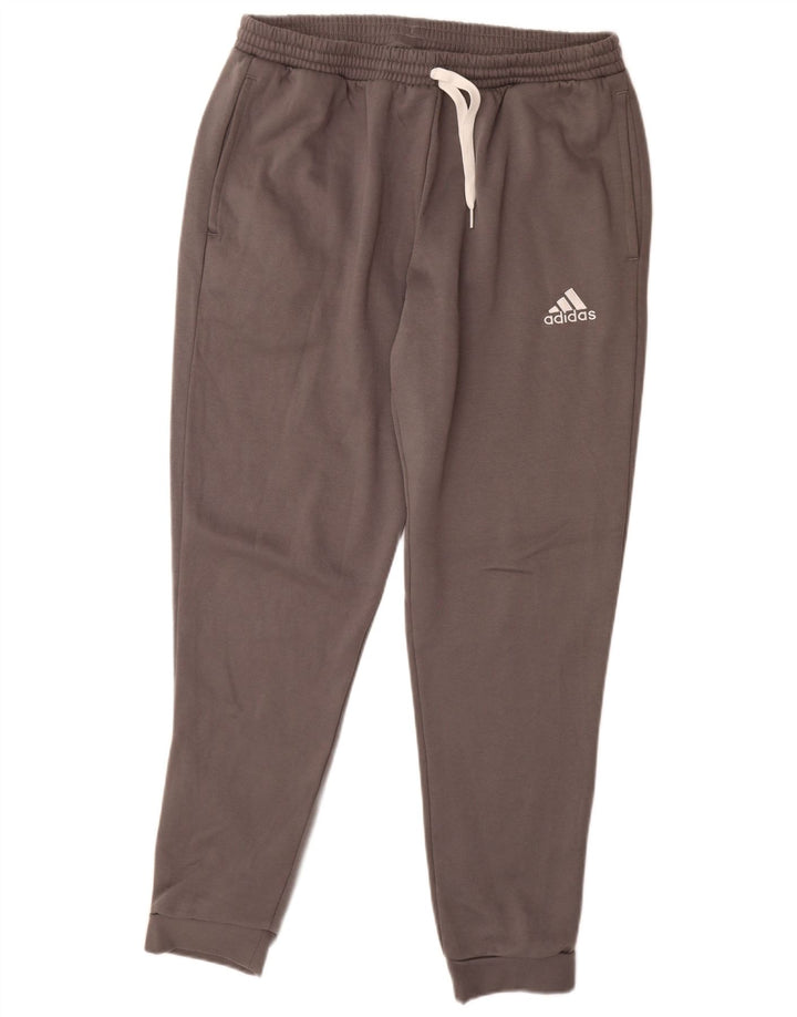 ADIDAS Mens Tracksuit Trousers Joggers Large  Grey Cotton