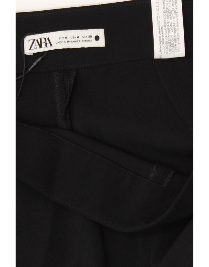 Zara Womens Wide Leg Casual Trousers Medium W30 L33 Black Polyester