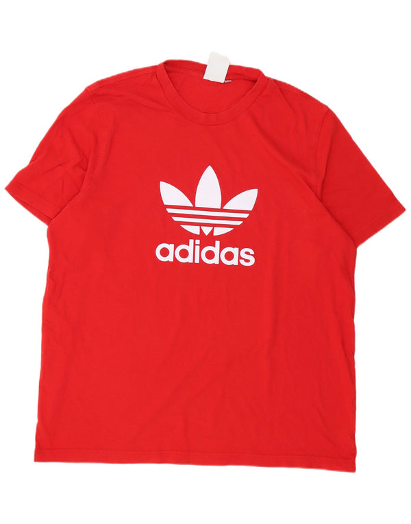 Adidas Mens Regular Graphic T-Shirt Top Large Red