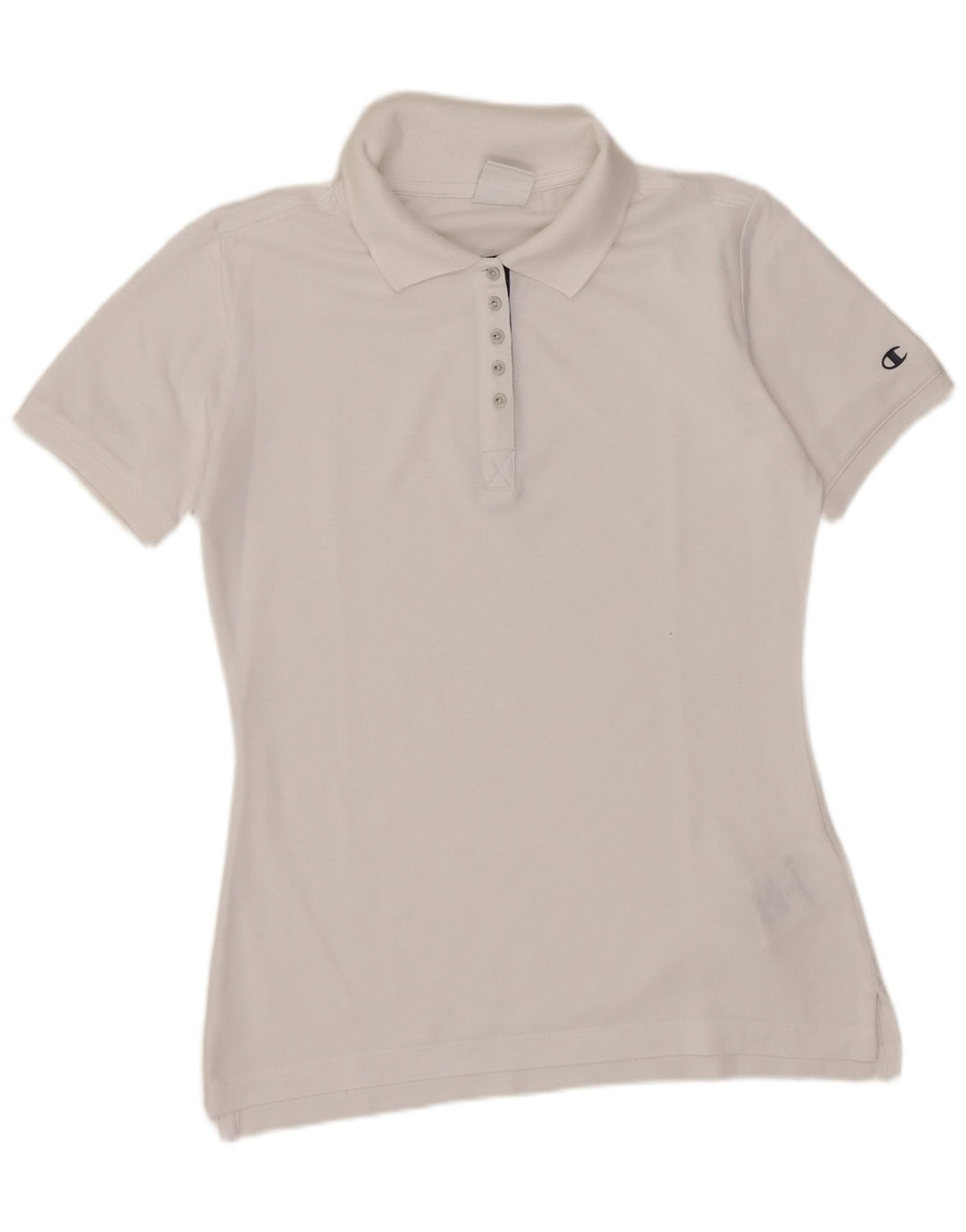 Champion Womens Polo Shirt UK 12 Medium White Cotton