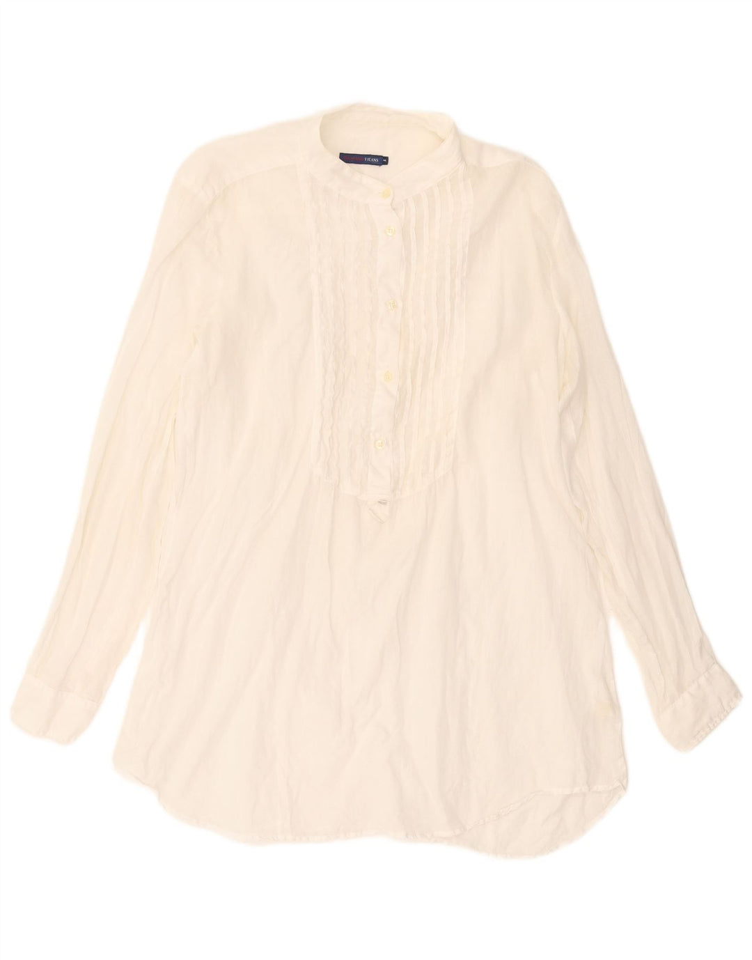 TRUSSARDI JEANS Womens Pullover Tunic Shirt Blouse UK 10 Small White