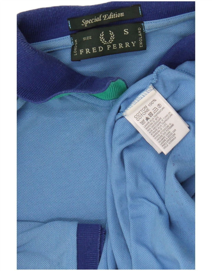 Fred Perry Mens Polo Shirt Small Blue Cotton