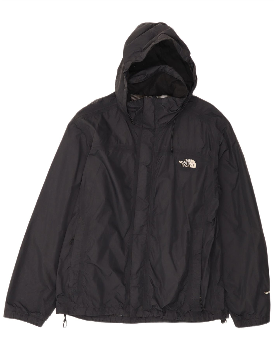 The North Face Mens Hyvent Hooded Rain Jacket UK 38 Medium Black Nylon