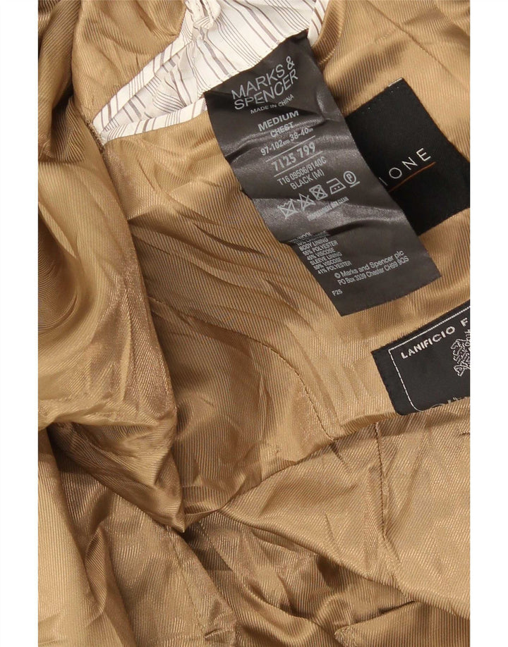 Marks & Spencer Mens Overcoat UK 38 Medium Black Polyester