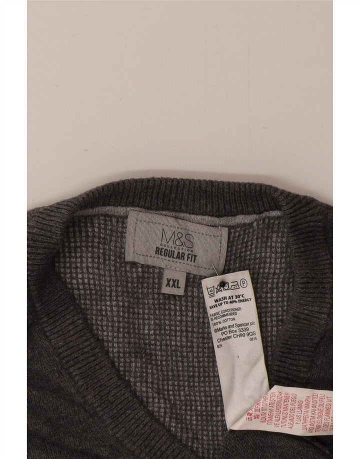 Marks & Spencer Mens Regular Fit Vest Tank Top 2XL Grey Cotton