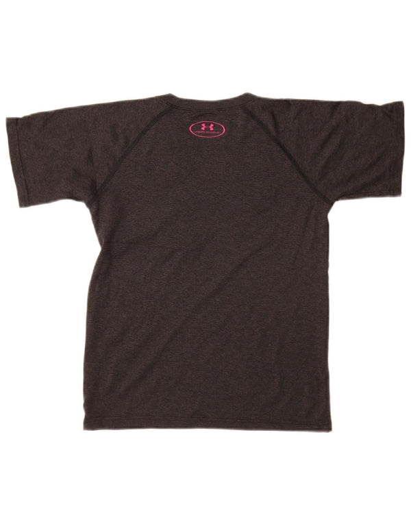 UNDER ARMOUR Girls loose Graphic T-Shirt Top 7-8 Years Small  Grey