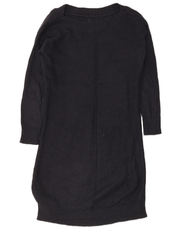 Fat Face Womens Long Sleeve Jumper Dress UK 10 Small Navy Blue Cotton