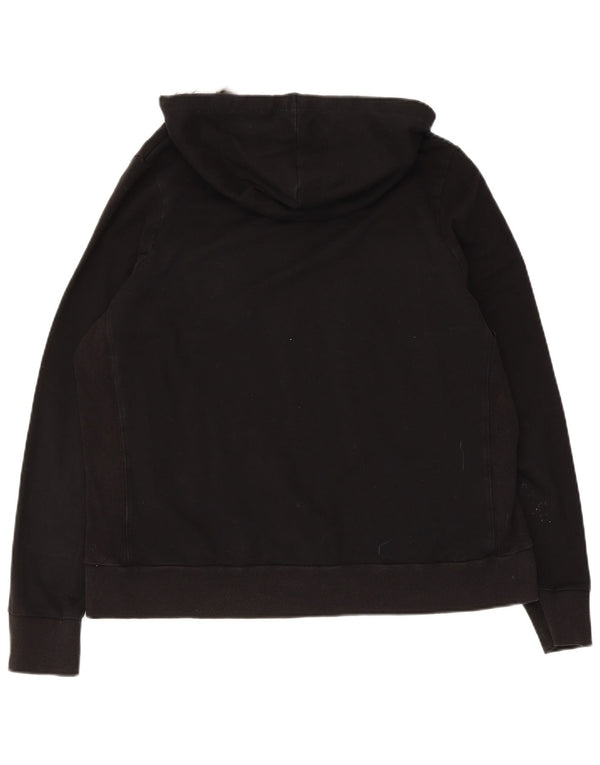 Marks & Spencer Womens Zip Hoodie Sweater UK 20 2XL Black Cotton