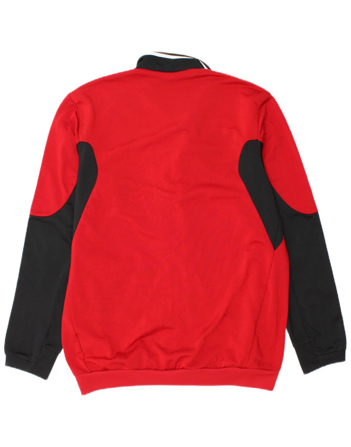 ADIDAS Mens Tracksuit Top Jacket UK 36/38 Small Red Colourblock Polyester