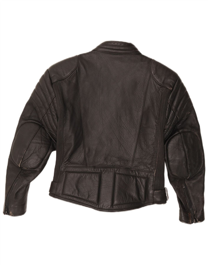 RABERG Womens Leather Racer Jacket IT 38 XS Black