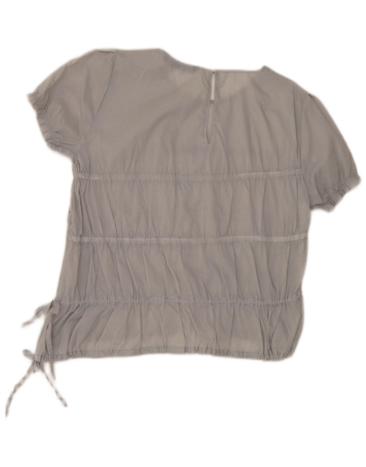 Zara Womens Blouse Top UK 14 Medium Grey