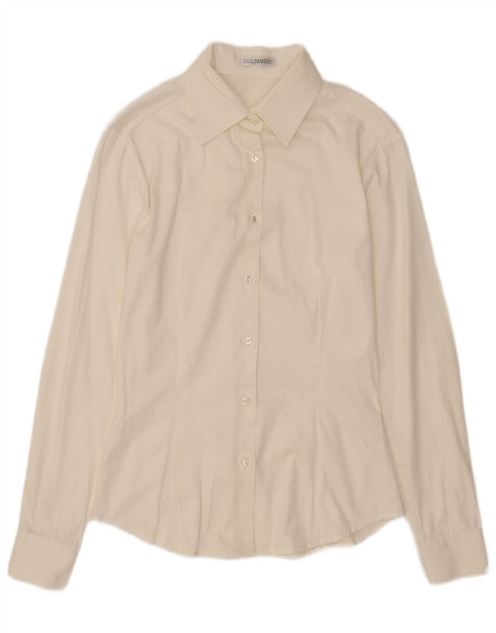 Naracamicie Womens Shirt UK 12 Medium White Cotton