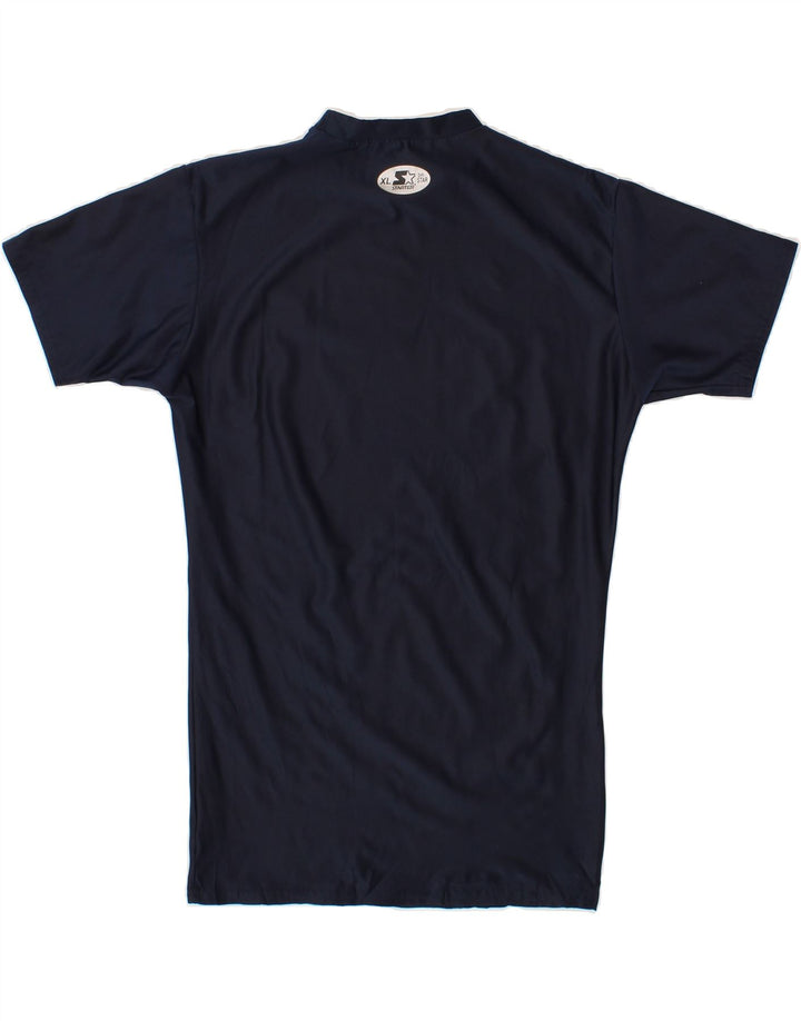 STARTER Mens T-Shirt Top Small Navy Blue Polyester Vintage Starter and Second-Hand Starter from Messina Hembry 