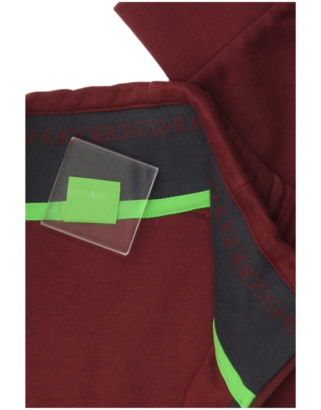 HUGO BOSS Mens Regular Fit Tracksuit Top Jacket Large Burgundy Cotton