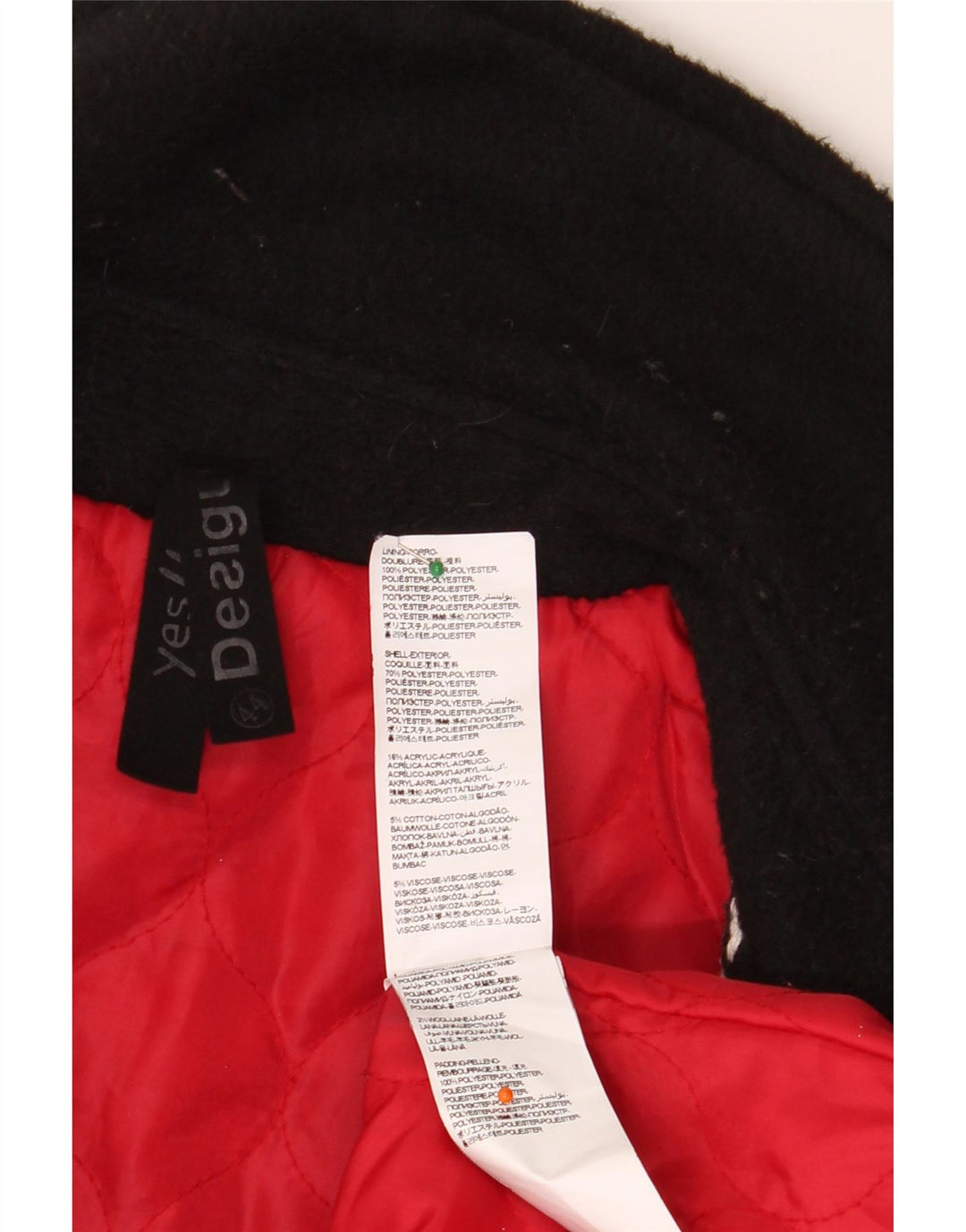 DESIGUAL Womens Graphic Overcoat EU 44 XL Black Houndstooth Polyester