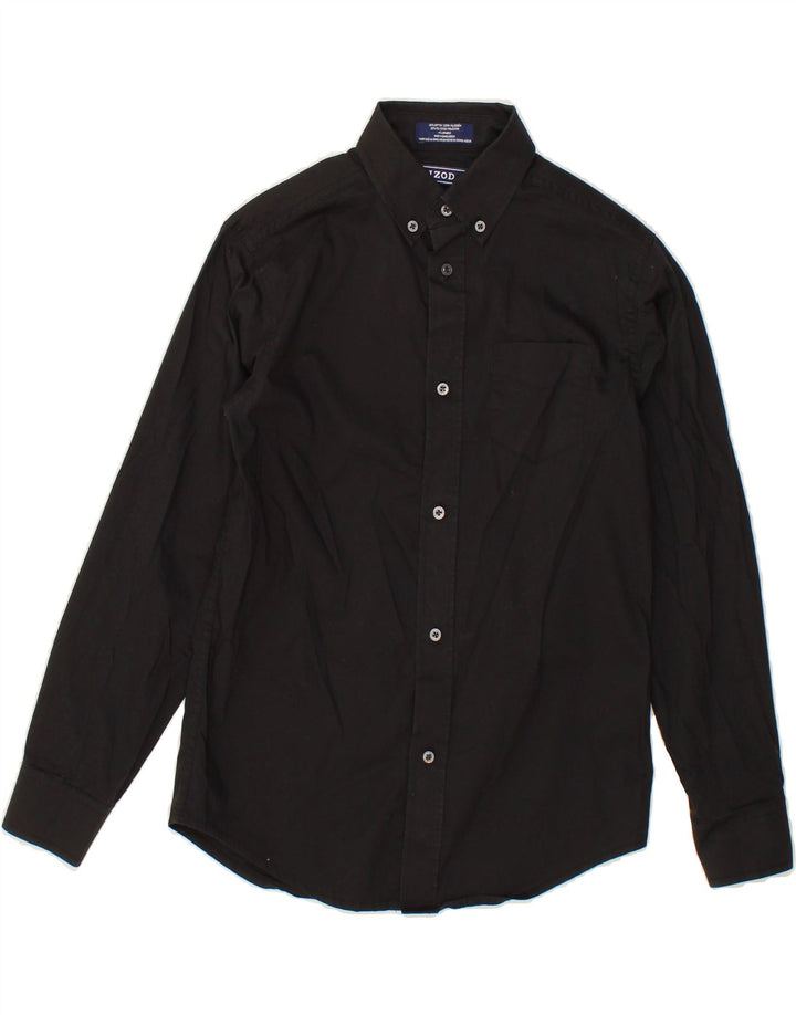 IZOD Boys Stretch Shirt 10-11 Years Medium Black Cotton Vintage Izod and Second-Hand Izod from Messina Hembry 