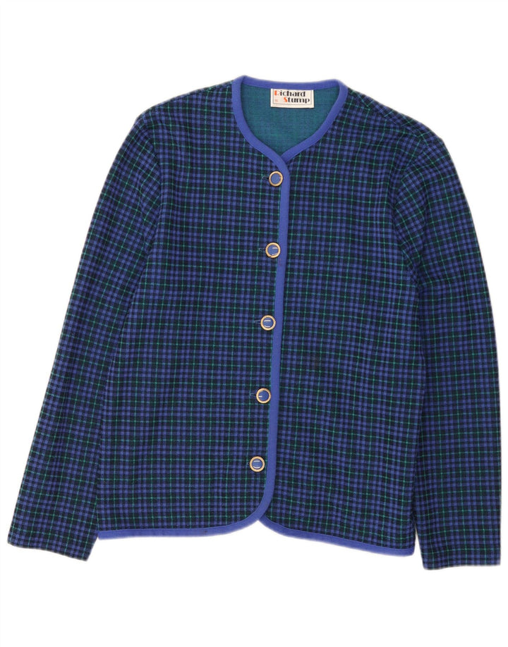 RICHARD STUMP Womens 5 Button Blazer Jacket UK 16 Large  Blue Check