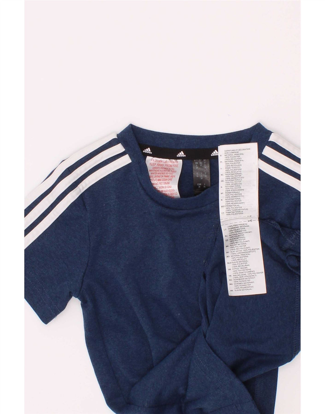 Adidas Boys Aeroready T-Shirt Top 2-3 Years Blue Polyester