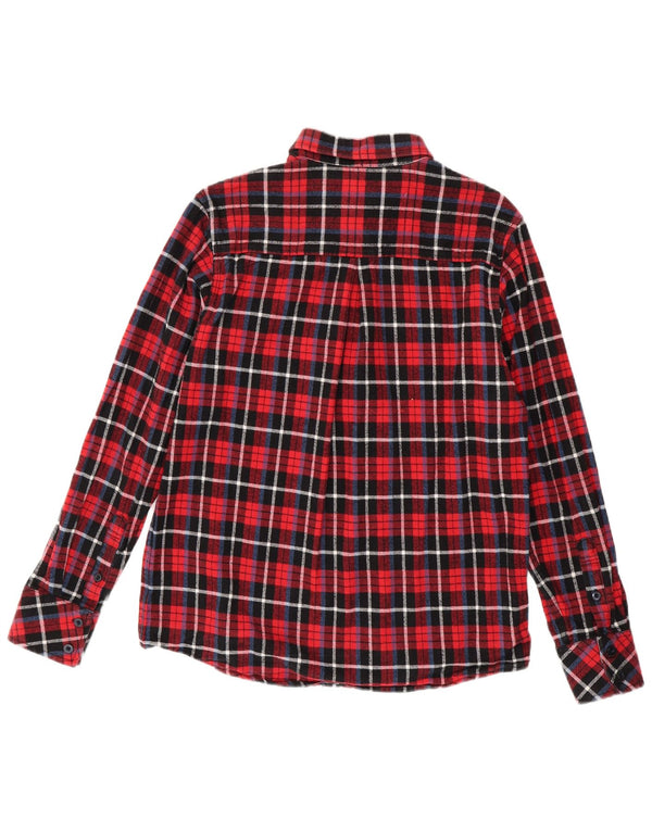 DICKIES Mens Flannel Shirt Medium Red Check Cotton