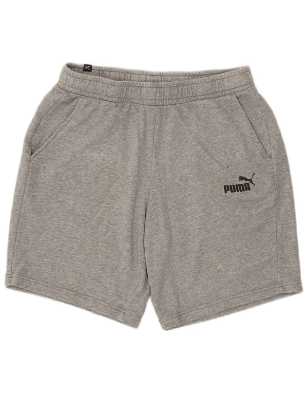 Puma Mens Sport Shorts Large Grey Flecked Cotton