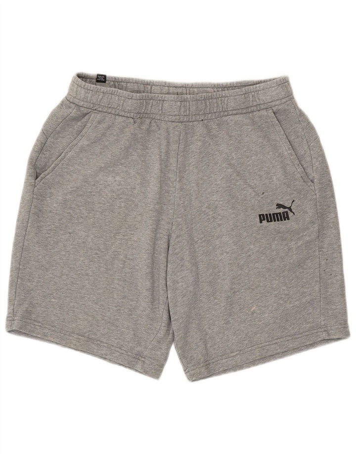 Puma Mens Sport Shorts Large Grey Flecked Cotton