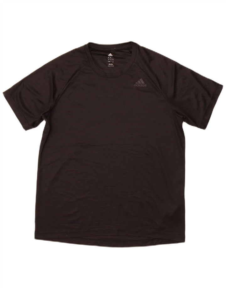 ADIDAS Mens Climalite T-Shirt Top Medium Black Polyester Sports