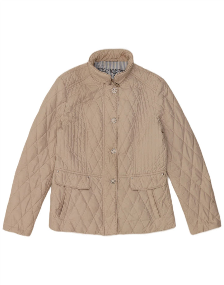 GERRY WEBER Womens Quilted Jacket UK 14 Large Beige