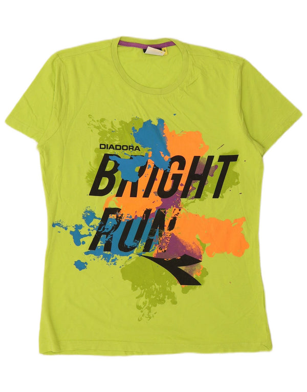 DIADORA Mens Graphic T-Shirt Top Small Green