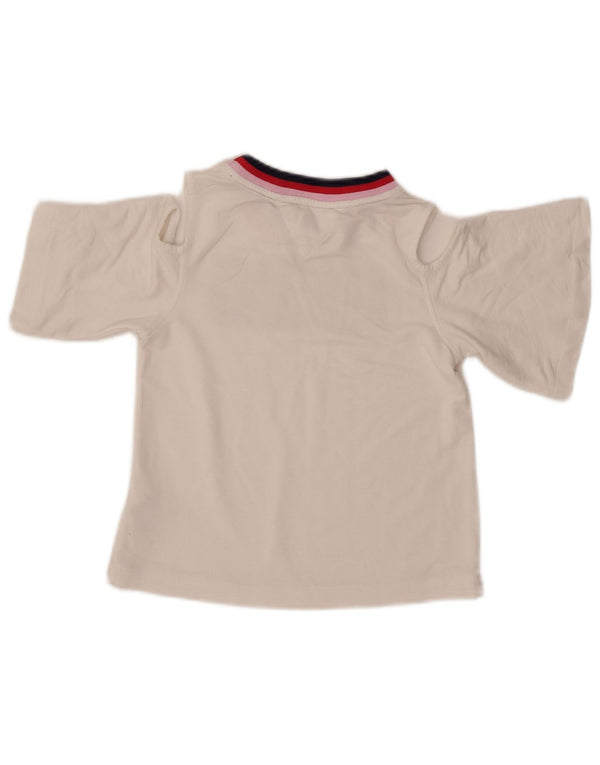 TOMMY HILFIGER Girls Graphic Off Shoulder Top 8-9 Years Medium White