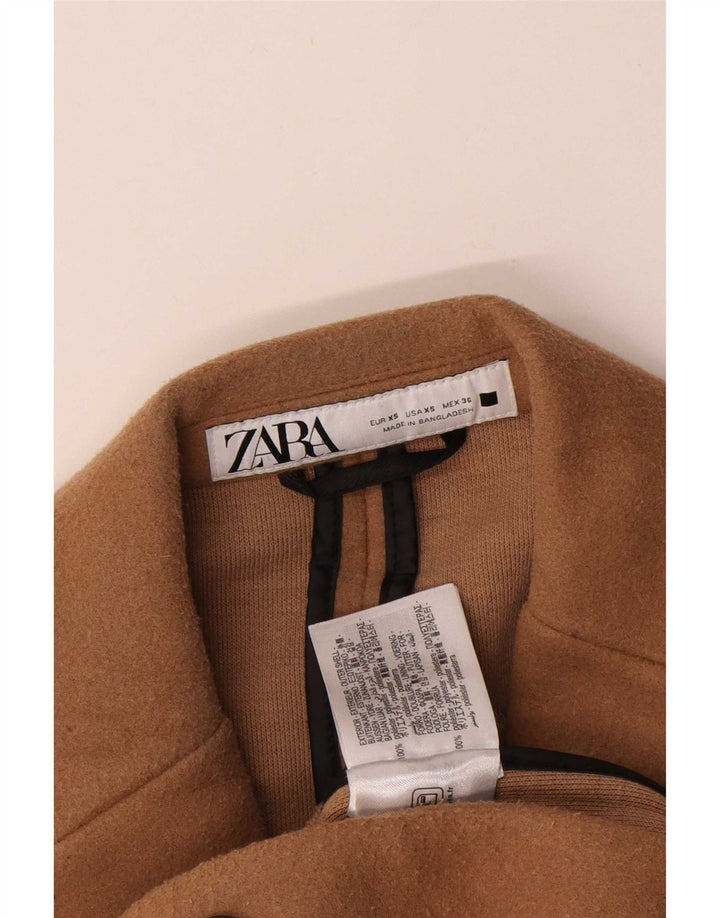 Zara Mens Oversized Overcoat UK 34 XS Beige Polyester