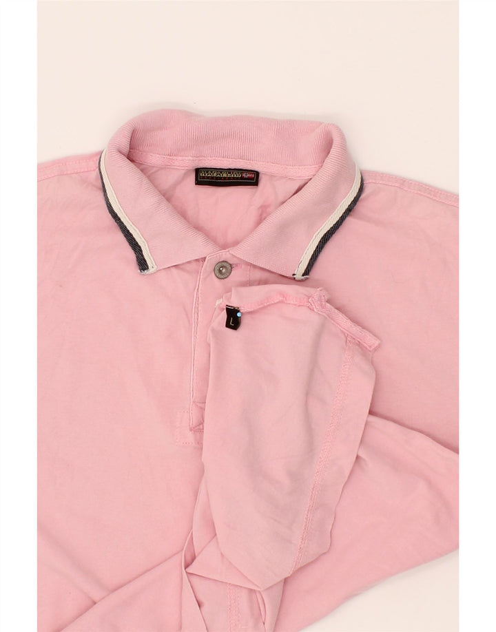 NAPAPIJRI Mens Polo Shirt Large Pink Vintage Napapijri and Second-Hand Napapijri from Messina Hembry 