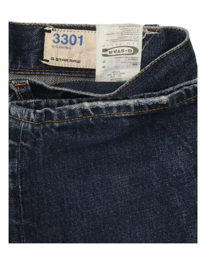 G-STAR Mens 3301 Straight Jeans W29 L32 Blue Cotton