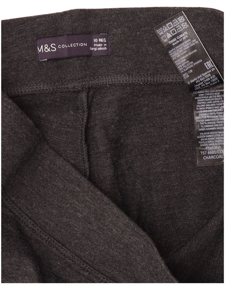 Marks & Spencer Womens Tracksuit Trousers UK 10 Small  Grey Cotton