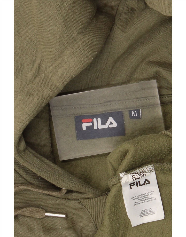 Fila Womens Oversized Hoodie Jumper UK 14 Medium Khaki Polyester