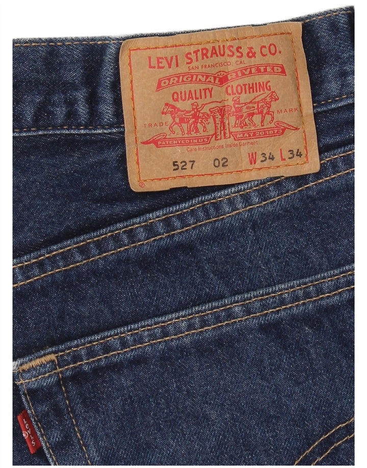 Levi's Mens 527 Bootcut Jeans W34 L34 Navy Blue