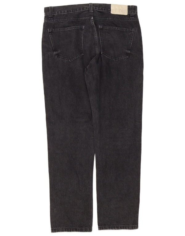 Zara Mens Straight Jeans EU 44 Large W34 L31 Black Cotton