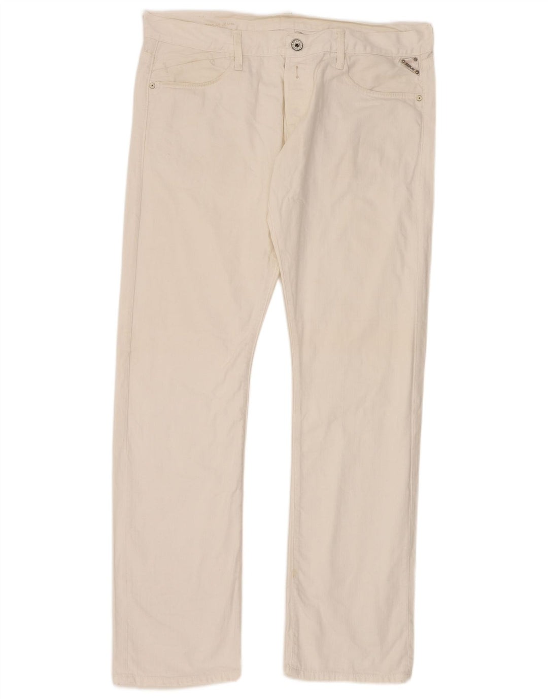 Replay Mens Straight Jeans W38 L34 White Cotton