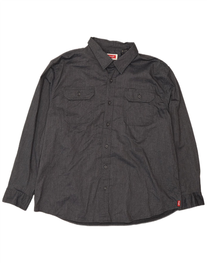 Wrangler Mens Shirt 2XL Grey Cotton