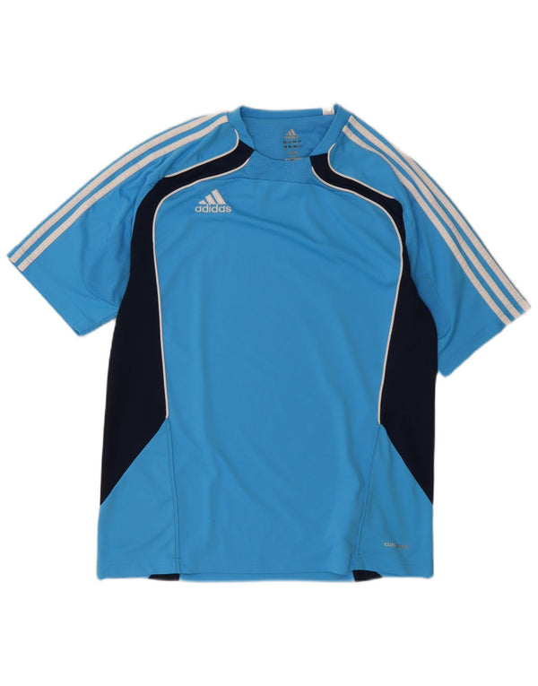 Adidas Mens Climacool T-Shirt Top UK 42/44 Large Blue Colourblock Polyester