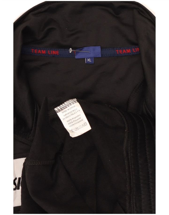Asics Mens Graphic Tracksuit Top Jacket XL Black Colourblock Polyester