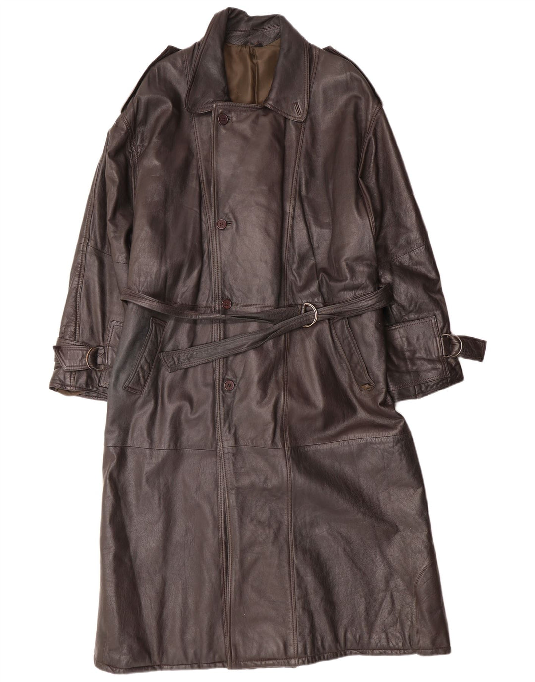 MAX MOSER Mens Leather Coat IT 56 3XL Brown Leather