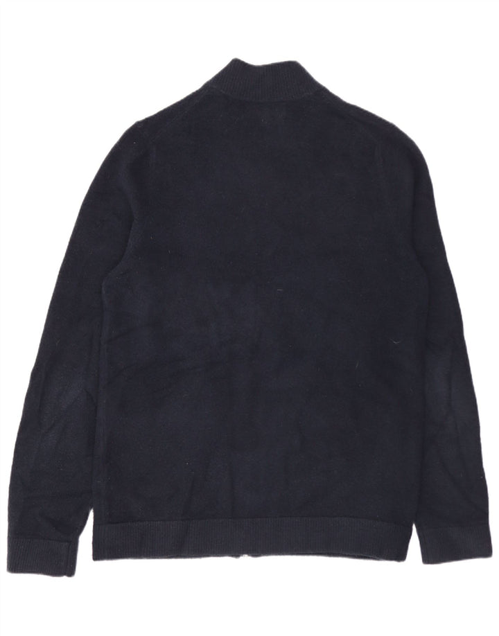 MARKS & SPENCER Mens Autograph Cardigan Sweater Small Navy Blue Polyamide