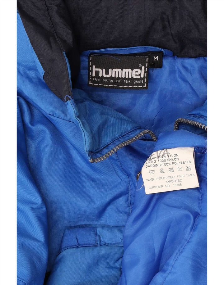 Hummel Mens Loose Fit Graphic Windbreaker Jacket UK 38 Medium Blue