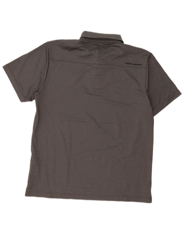 Under Armour Mens Heat Gear Polo Shirt Large Grey Polyester