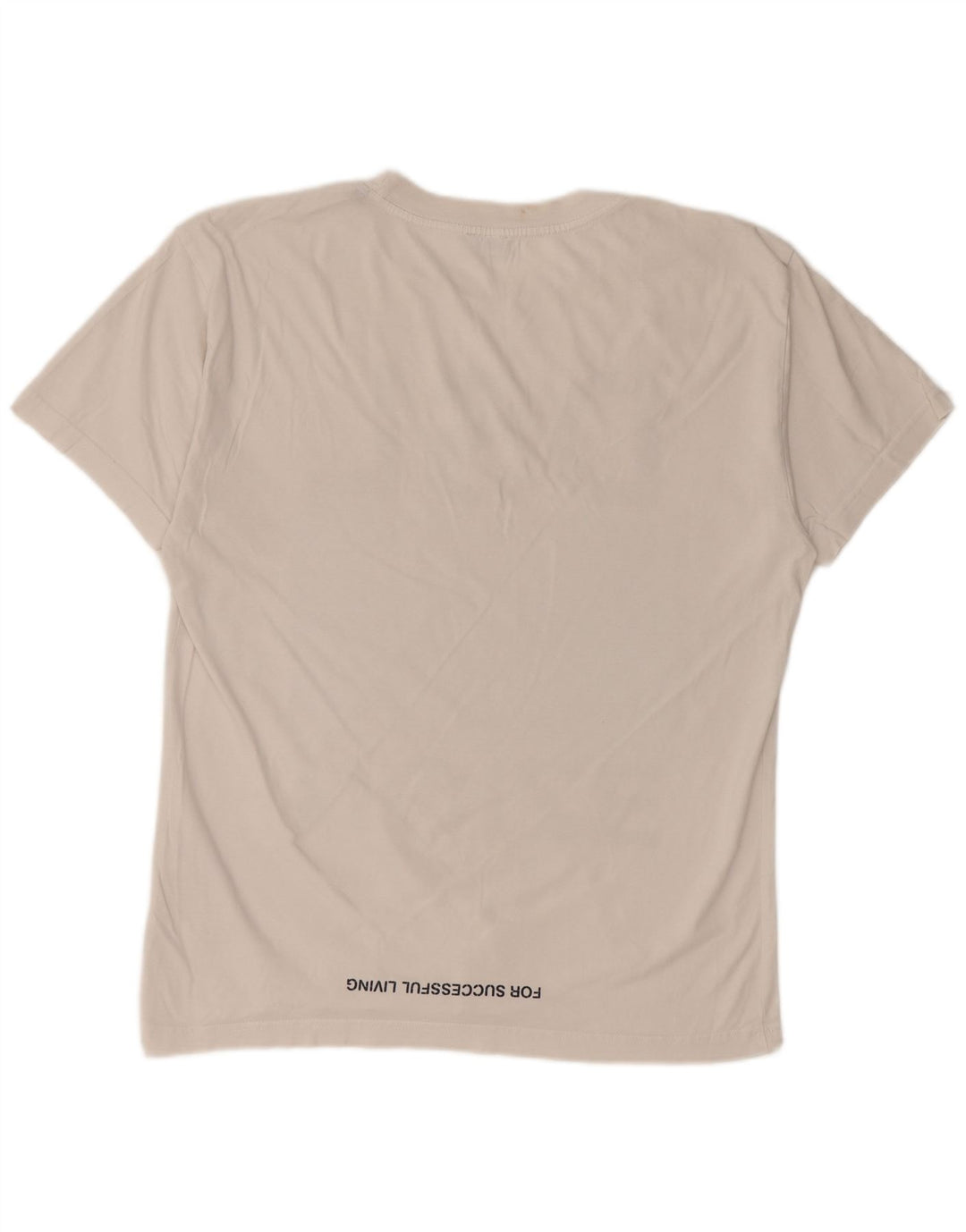 DIESEL Mens Graphic T-Shirt Top Medium White Cotton