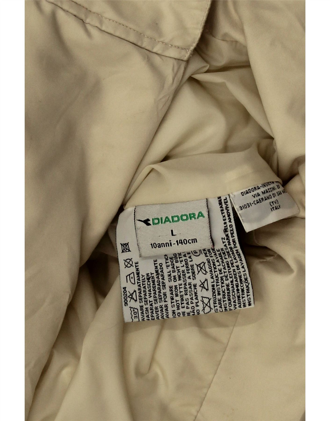 Diadora Girls Oversized Padded Jacket 9-10 Years Large Beige Polyester